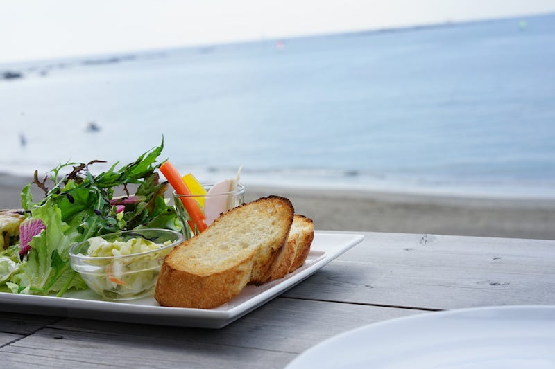 A lunch plate at a cafe along the beach in Hayama