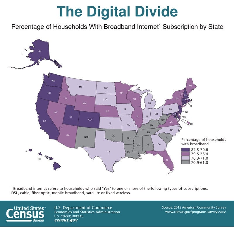 US Census Digital Divide Map