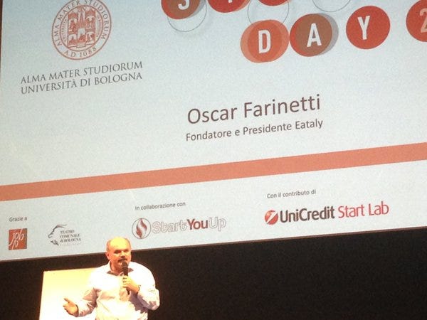 La costruzione di un‘azienda in 7 mosse: Oscar Farinetti allo StartUp Day UniBo
