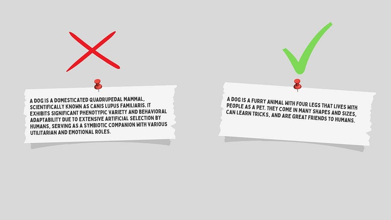 Hard text vs short and easy