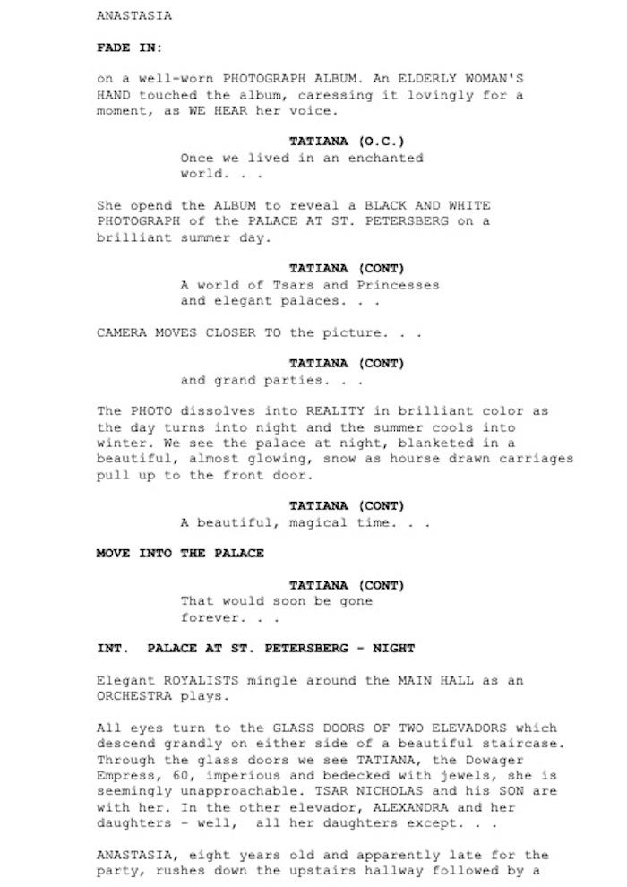 Page One: “Anastasia” (1997)