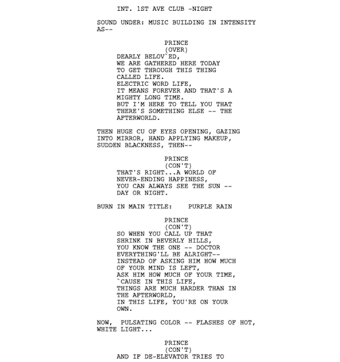 Page One: “Purple Rain” (1984)