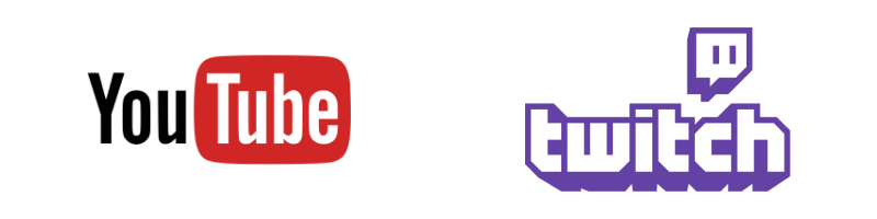 Video Broadcasting — Youtube and Twitch icons