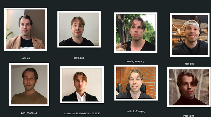 my real images that I used to train the ai headshot generator