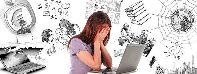 Woman on laptop.