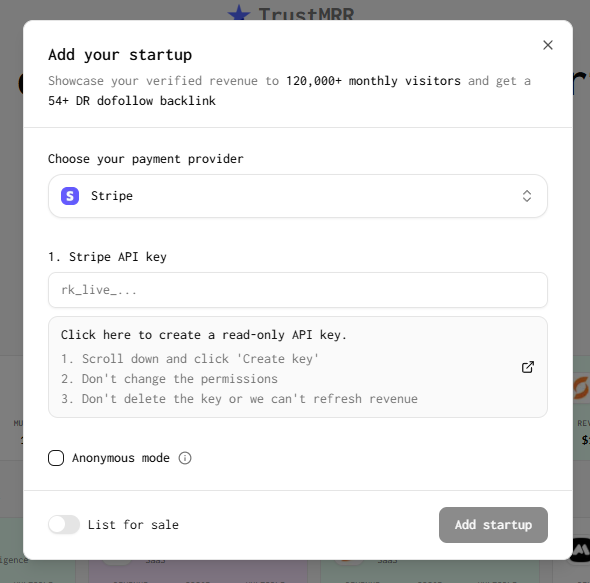 list your startup on TrustMRR - AISO Blog