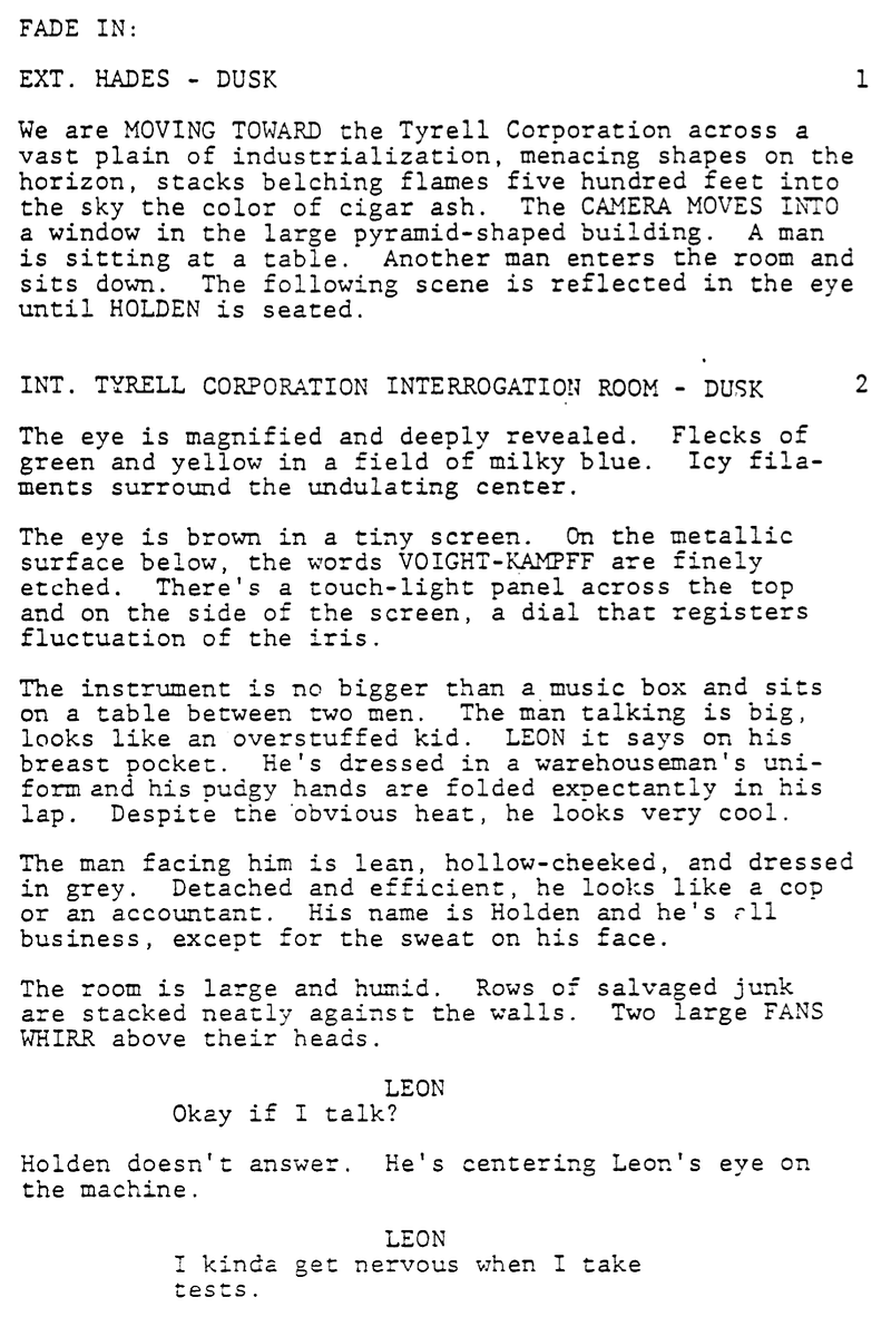 Page One: ‘Blade Runner’ (1982)