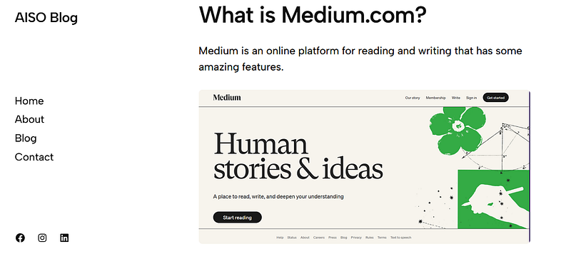 medium guide content search intent example at aiso.blog