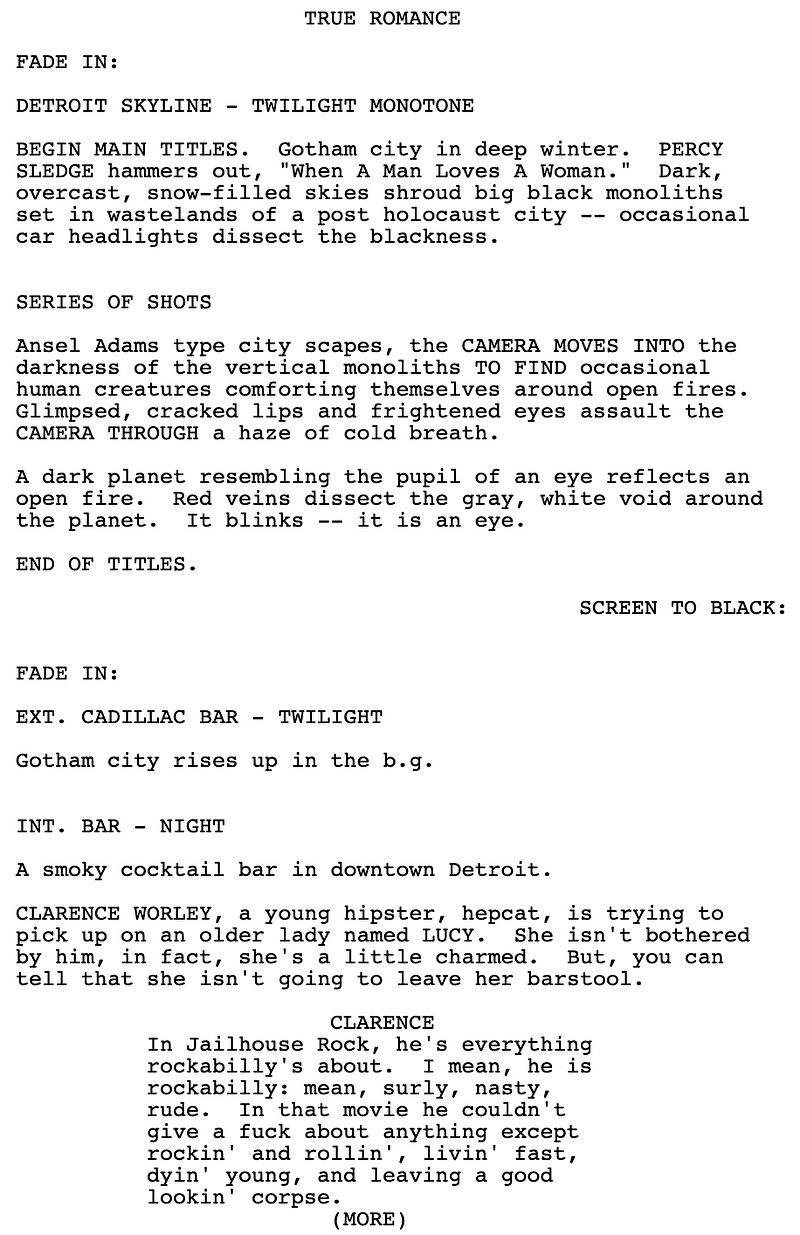Page One: “True Romance” (1993)