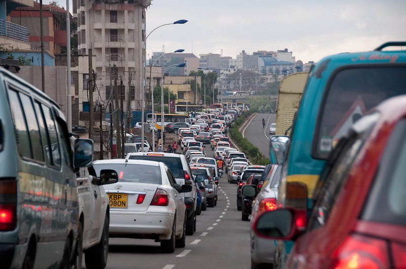 A traffic jam in Nairobi