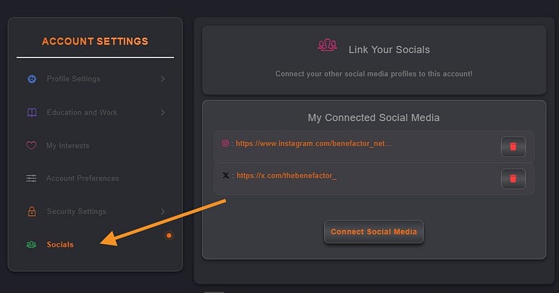 Connect Your Social Profiles