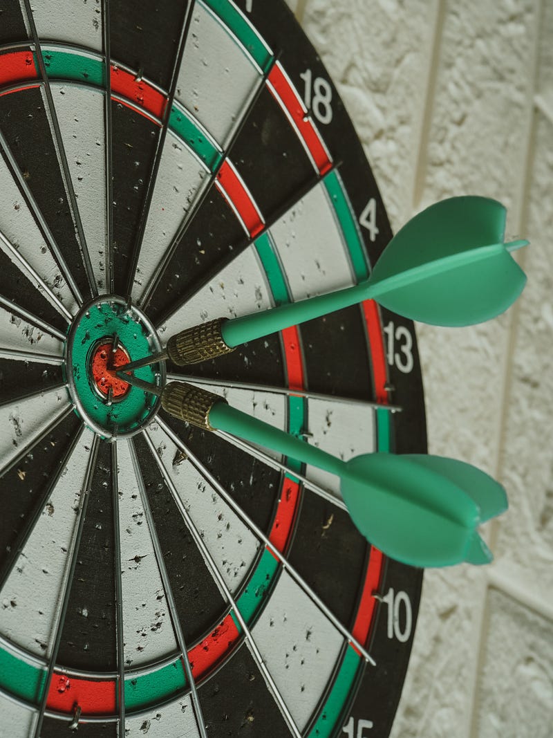 A dart board target.