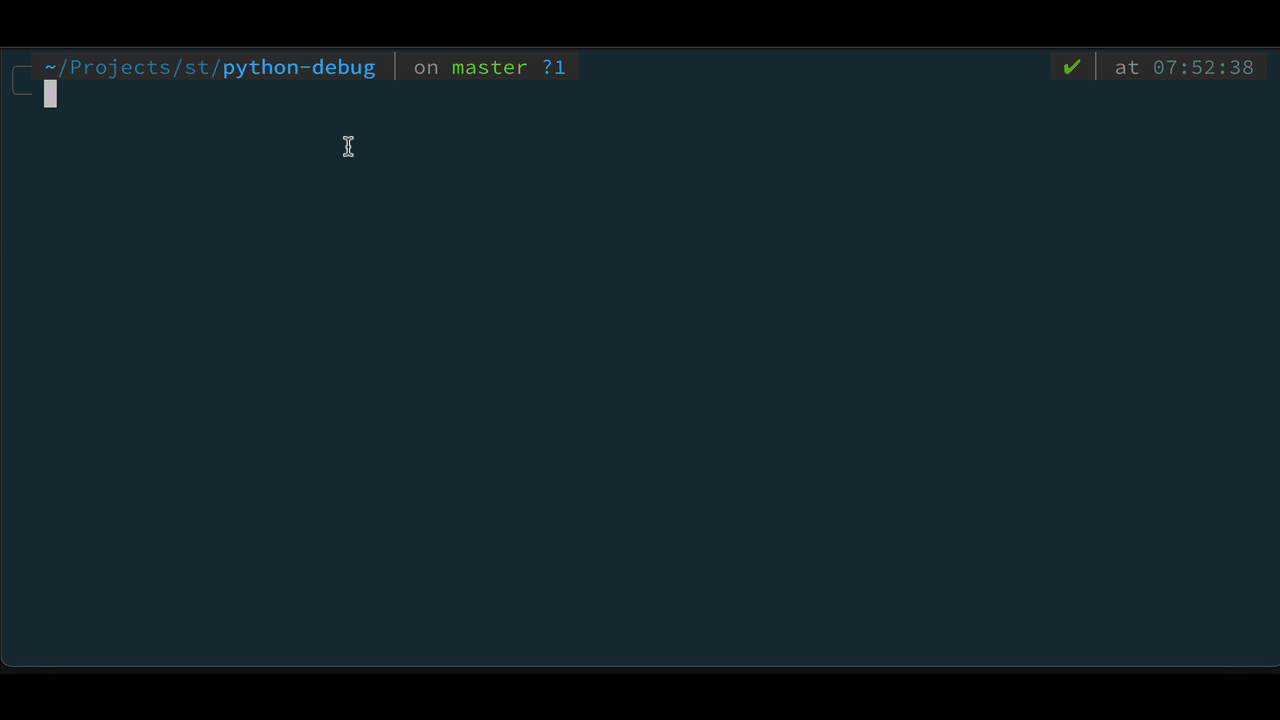 An animated gif showing pdb in action, debugging a simple program.