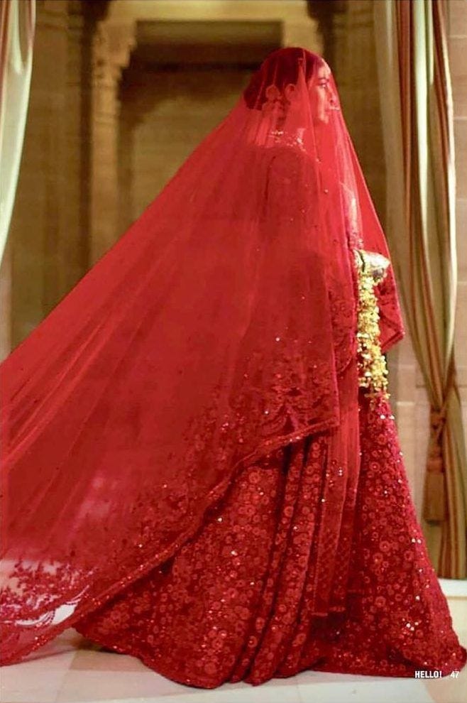 Priyanka Chopra wearing lehenga from Sabyasachi