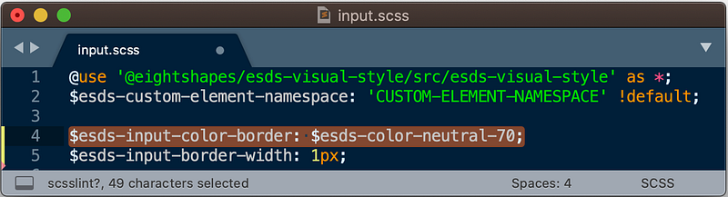 Component code editor highlighting a token. Component code editor highlighting a token.
