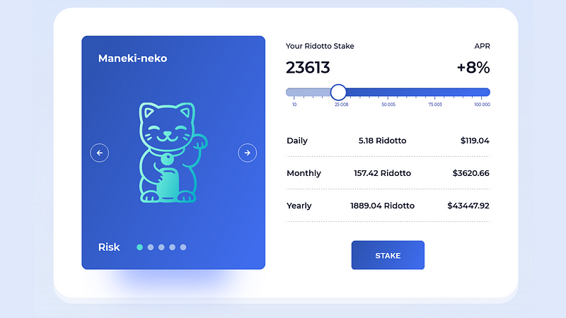 Staking Rewards at Ridotto
