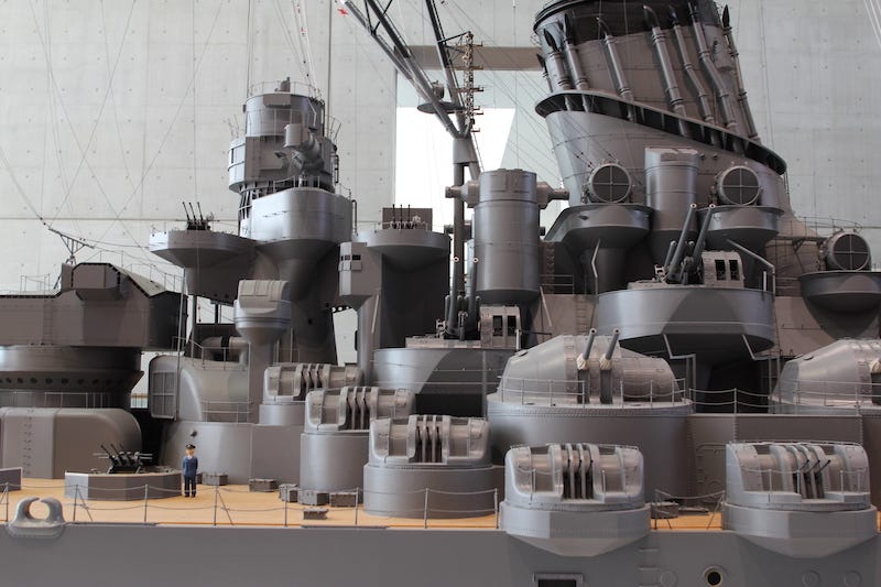 A 1:10 scale model of Japan’s Yamato battleship at the Yamato Museum in Kure, Hiroshima Prefecture