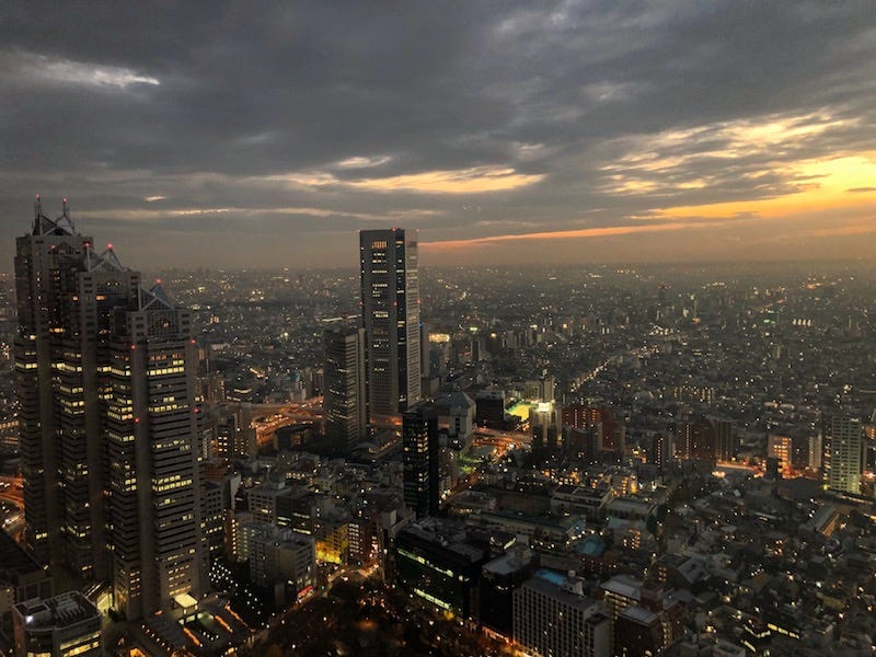 The view of Tokyo from the top of the Tokyo Metropolitan Government Building