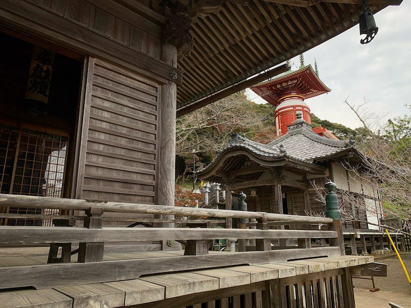 A pagoda found on the temple complex of Tokushima Prefecture’s Yakuo-ji