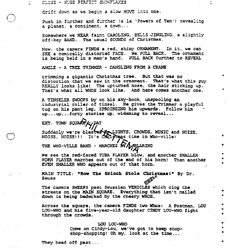 Page One: “How the Grinch Stole Christmas” (2000)