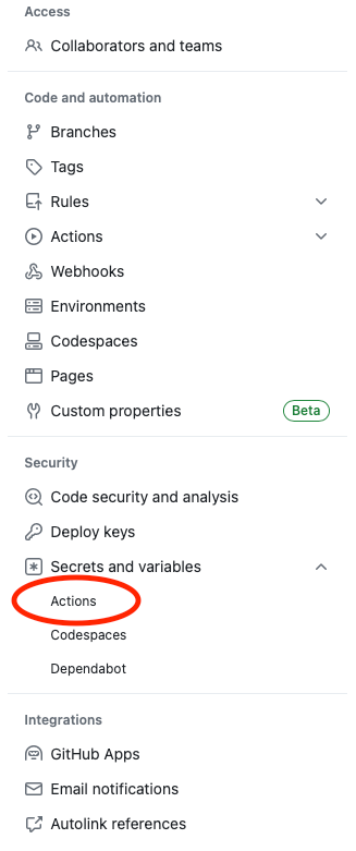 Repository settings