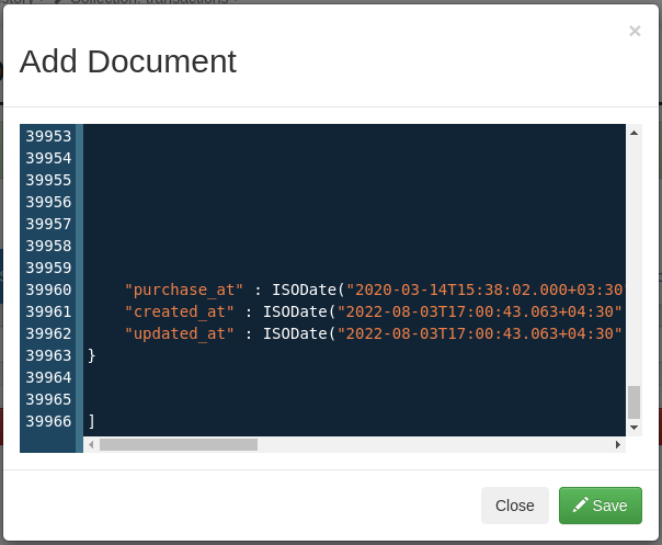 Struggle with export and import in MongoDB via mongo-express
