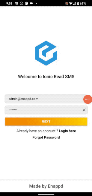 Read SMS in Ionic app using SMS retrieve API