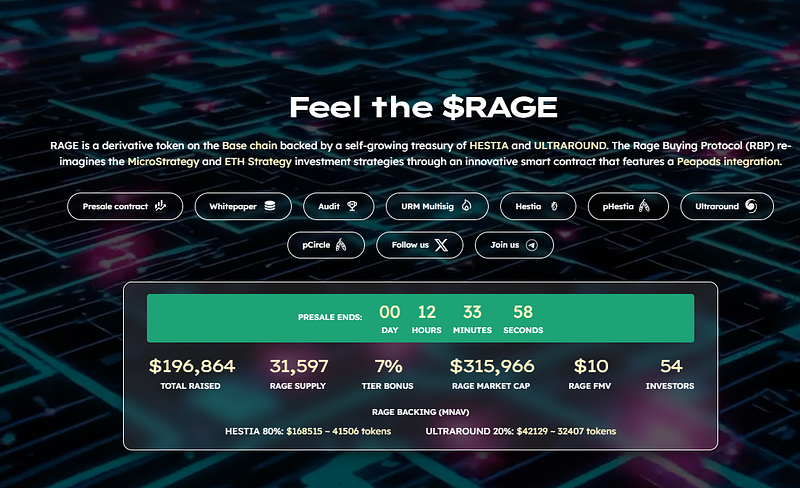 RAGE Protocol Presale Data Visualization