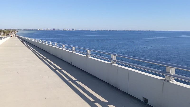 View from the bridge looking towards Tampa on the Courtney Campbell Causeway