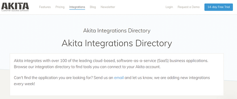 Akita integrations directory 