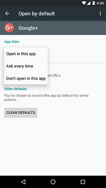 Android 6.0的应用默认设置页面