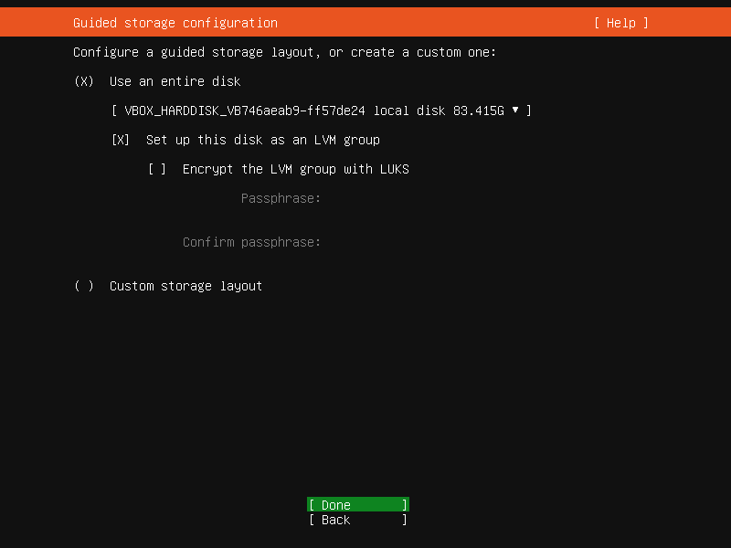 Install and configure the VM—step 9— Configure Storage