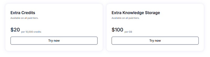 Extra credits price for Relevance AI