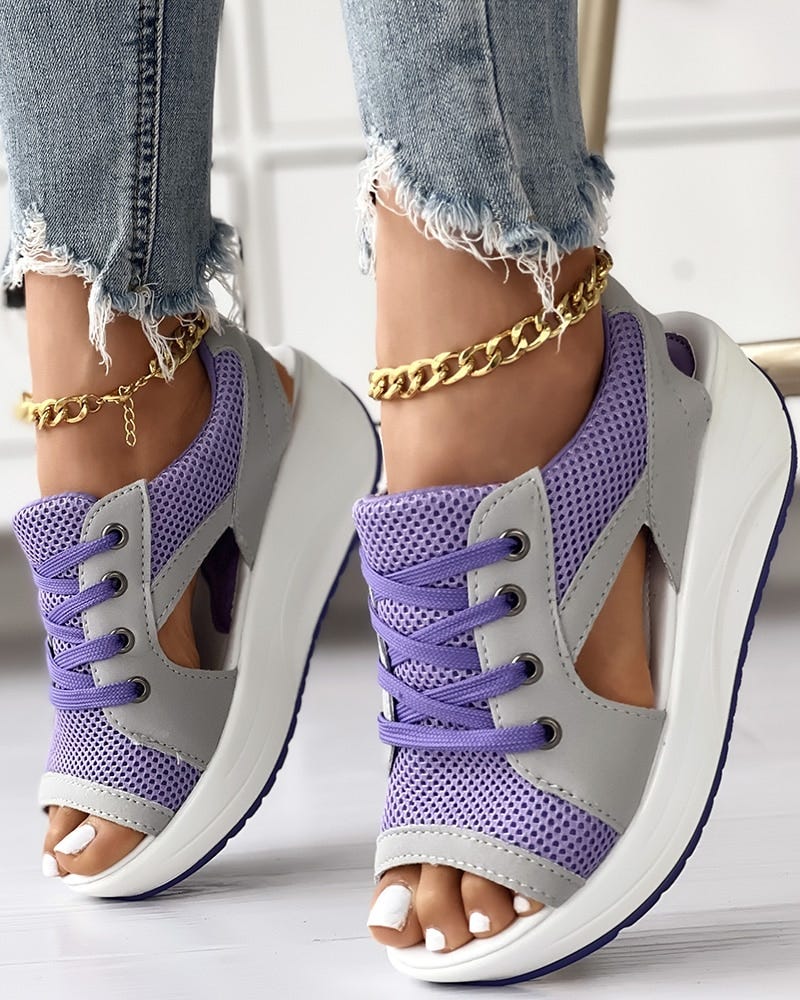Fashionable summer sandals — Purple muffin sandals from BikiniOmni