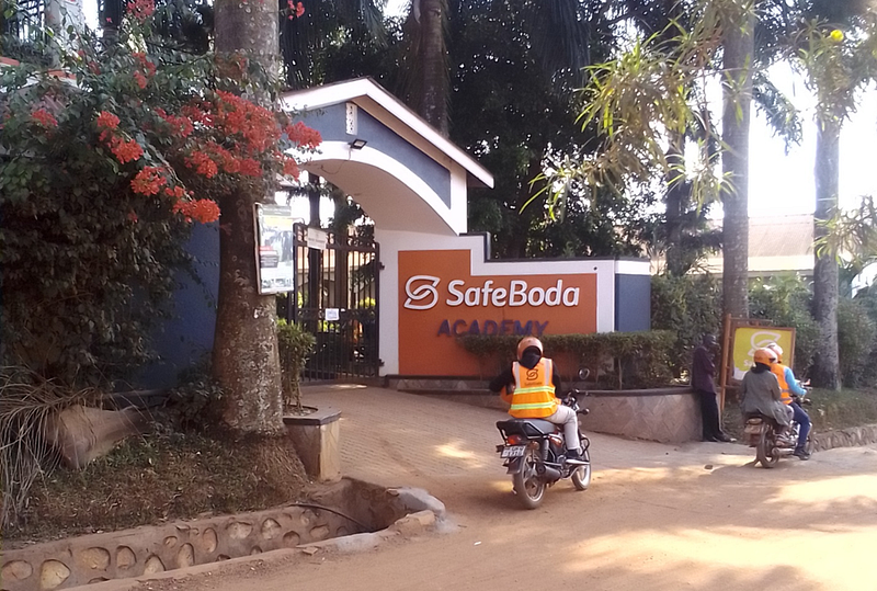 The front entrance of SafeBoda in Kyebando, Kampala. Credit: Kalungi James.