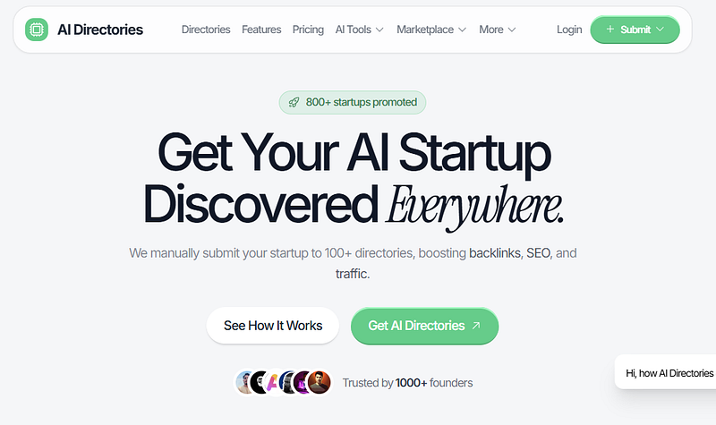 manually submit your startup to 100+ AI directories on Saaslee