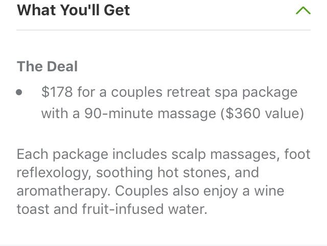 Groupon, Deal, Groupon Deal, Spa, Body and Soul Retreat, Body and Soul Retreat Spa, Couple's massage, couples massage, massage package