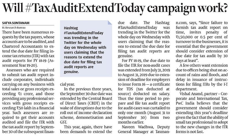 Tax Audit Campaign