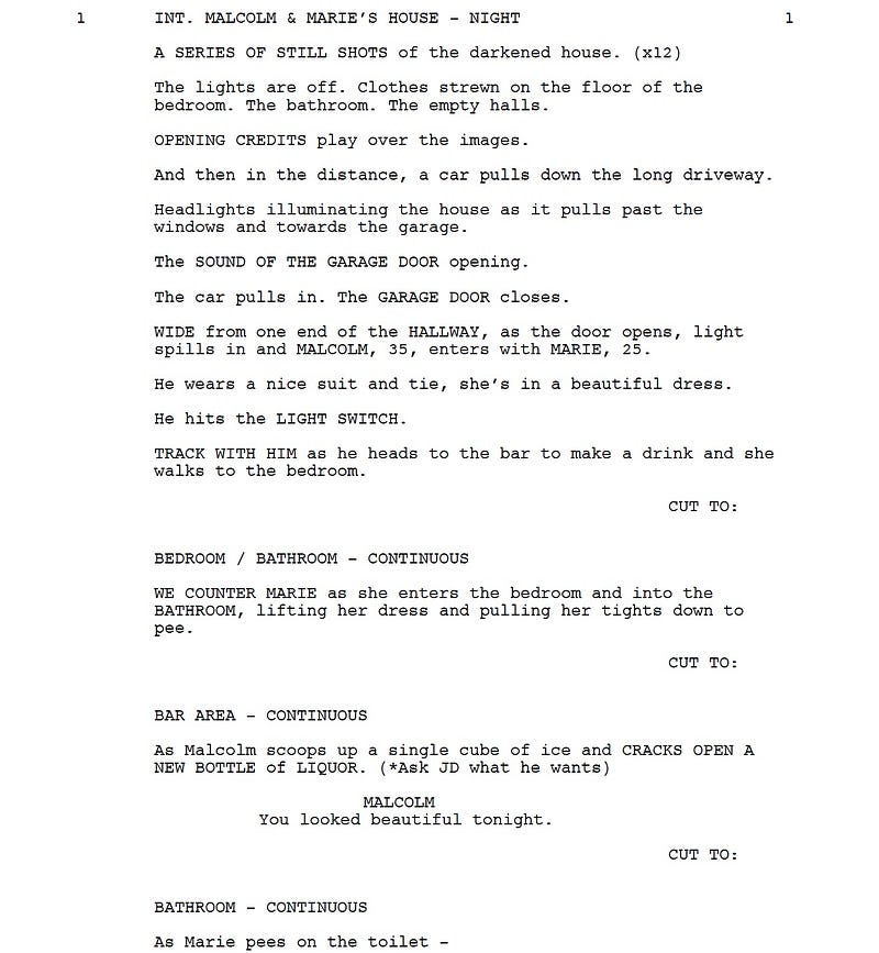 Page One: “Malcolm & Marie” (2021)