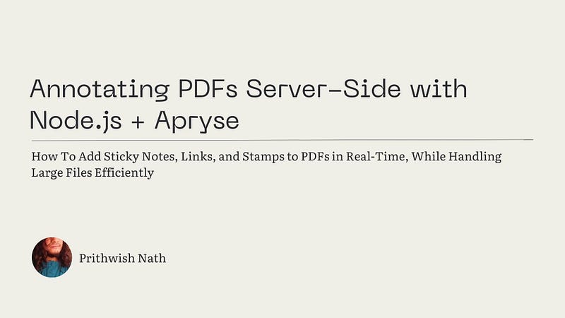 Annotating PDFs Server-Side with Node.js + Apryse