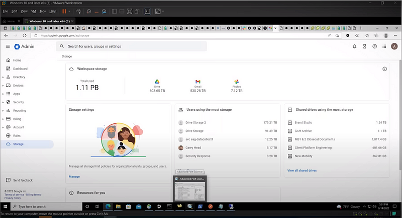 Google Admin panel