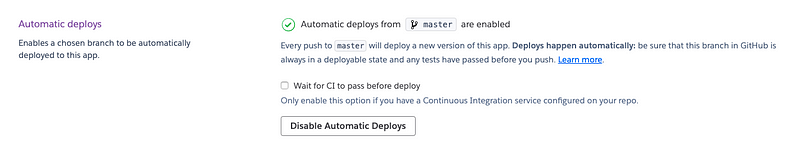 Select the auto-deploy option to the auto-deployment.