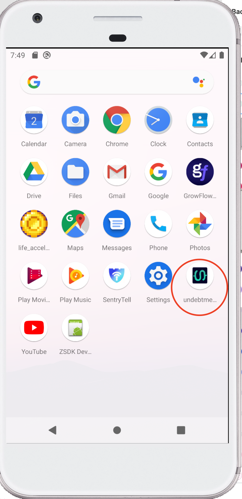 Android centered launcher icon