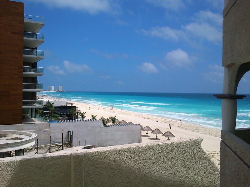 Hotel view in Cancun. Photo by the author. Mexico is the 2nd among the best spanish speaking countries to visit not considering Spain.