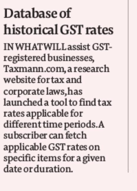 Database of historical GST rates