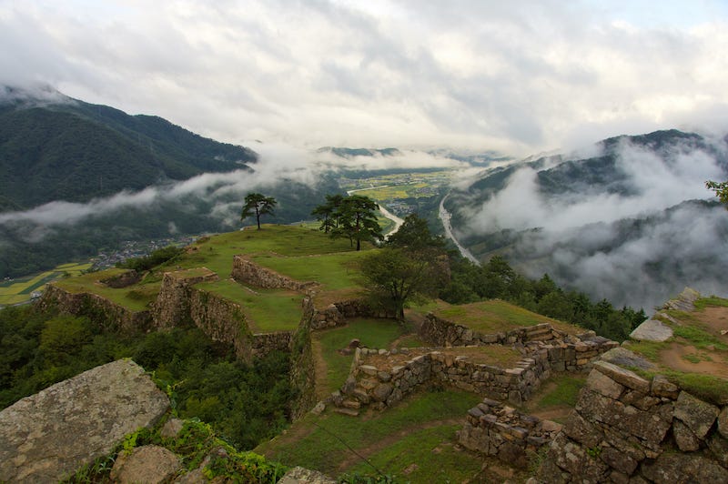 A view from the Takeda Castle Ruins that looks like Machu Picchu