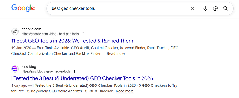 AISO Blog example to rank the content