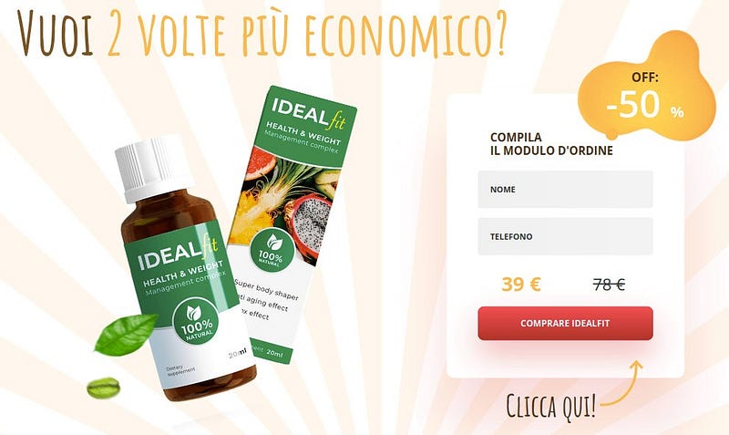 Idealfit Gocce 100% clinicamente approvato: recensioni, prezzo, truffa, sito ufficiale!