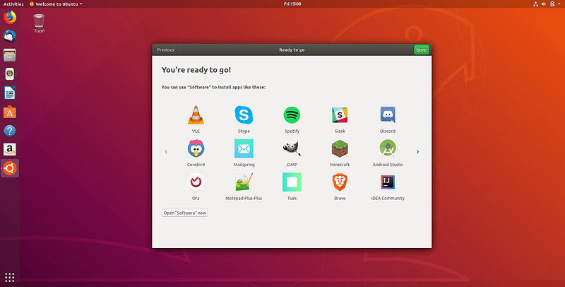 Ubuntu 18.04 LTS “Bionic Beaver” desktop with GNOME 3. (Credit: Martins D. Okoi on fossmint.com)
