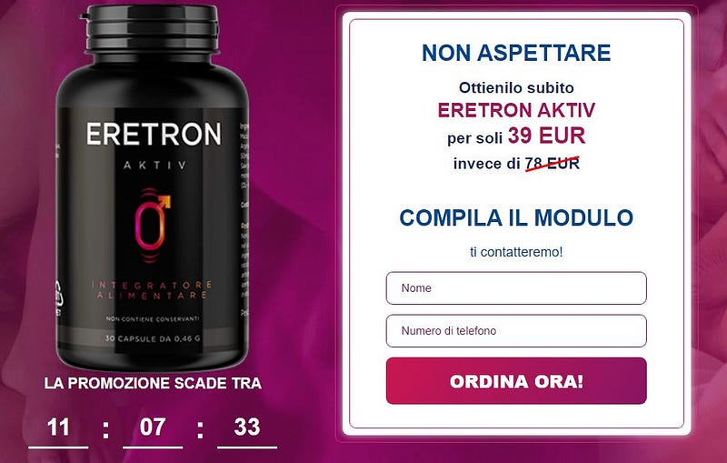 Recensione di Eretron Aktiv Pillole Stimola la libido e la resistenza? Vantaggio, Truffa, Sconto, Prezzo, Amazon!